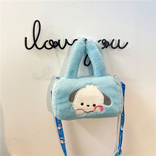 ins Japanese diagonal bucket bag street versatile soft cute girl portable cartoon bag cute doll machine women's bag