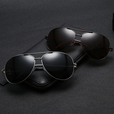 3025偏光太阳镜时尚眼镜金属蛤蟆镜 弹簧腿钓鱼户外飞行员墨镜|ms