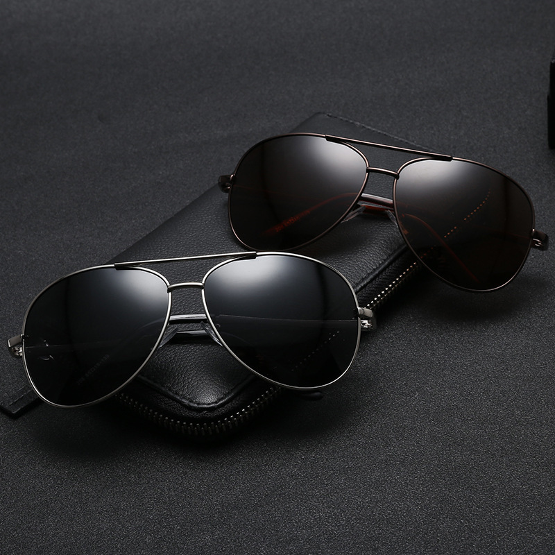 3025偏光太阳镜时尚眼镜金属蛤蟆镜 弹簧腿钓鱼户外飞行员墨镜|ms