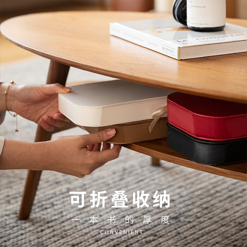 Creative internet celebrity small stool organ folding round stool clothing store kraft paper shoe changing stool living room space saving