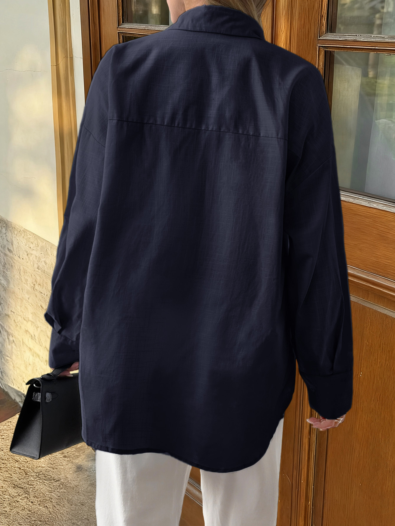 Damen Bluse In Einfarbigem Design Europäischer Modestil Frühling_voghion.com