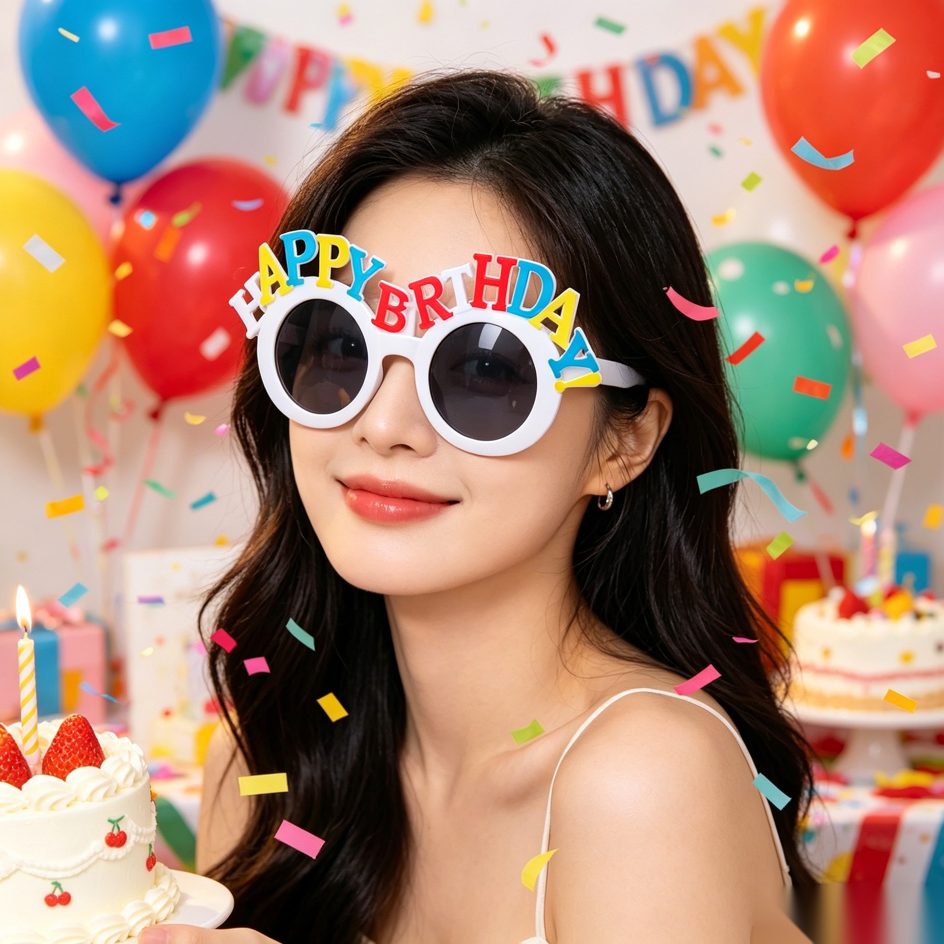 Cumpleaños temático fiesta gafas extrañas feliz cumpleaños pastel vela gafas de diseño de cumpleaños accesorios de fotos