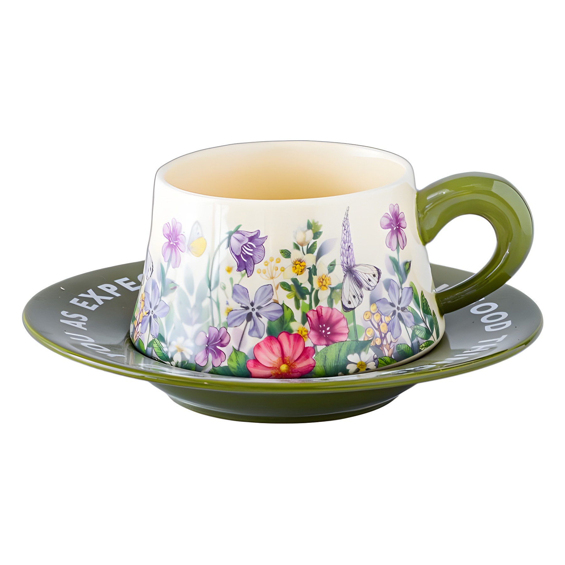 Dream Violet diseñador cooperativo original retro estilo de acuarela de cerámica de moda tazas de café platos de refrigerio plato