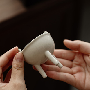 Plant ash ancient mud three-legged line incense burner line incense insert base Plant ash incense burner tea ceremony incense accessories