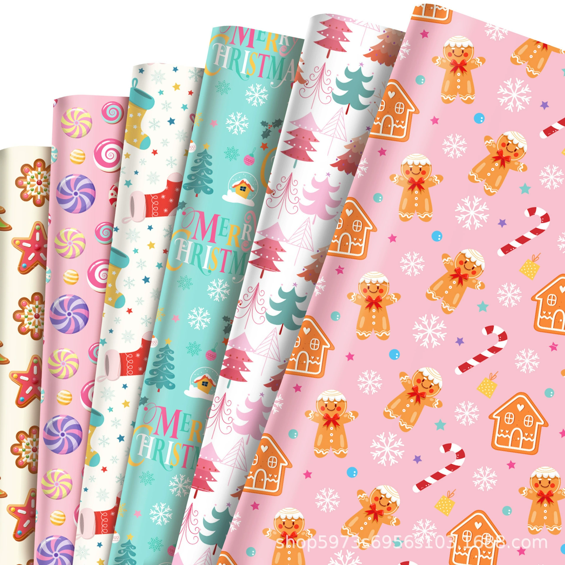 WZ066 Конфеты Рождественский пряничный человечек Подарочная декоративная бумага для вечеринок Подарочная коробка Декоративная оберточная бумага