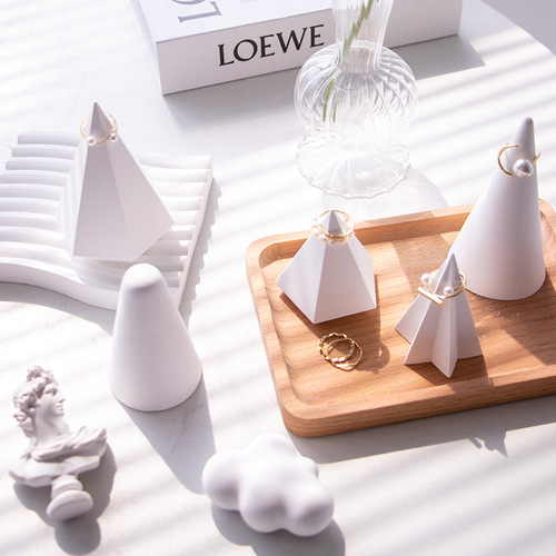 Ring holder plaster decoration geometric ring decoration ornaments internet celebrity ins home decoration simple jewelry stand props