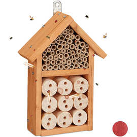 木质喂鸟器木制昆虫巢昆虫屋木房子 户外昆虫窝蝴蝶房蜜蜂房可定