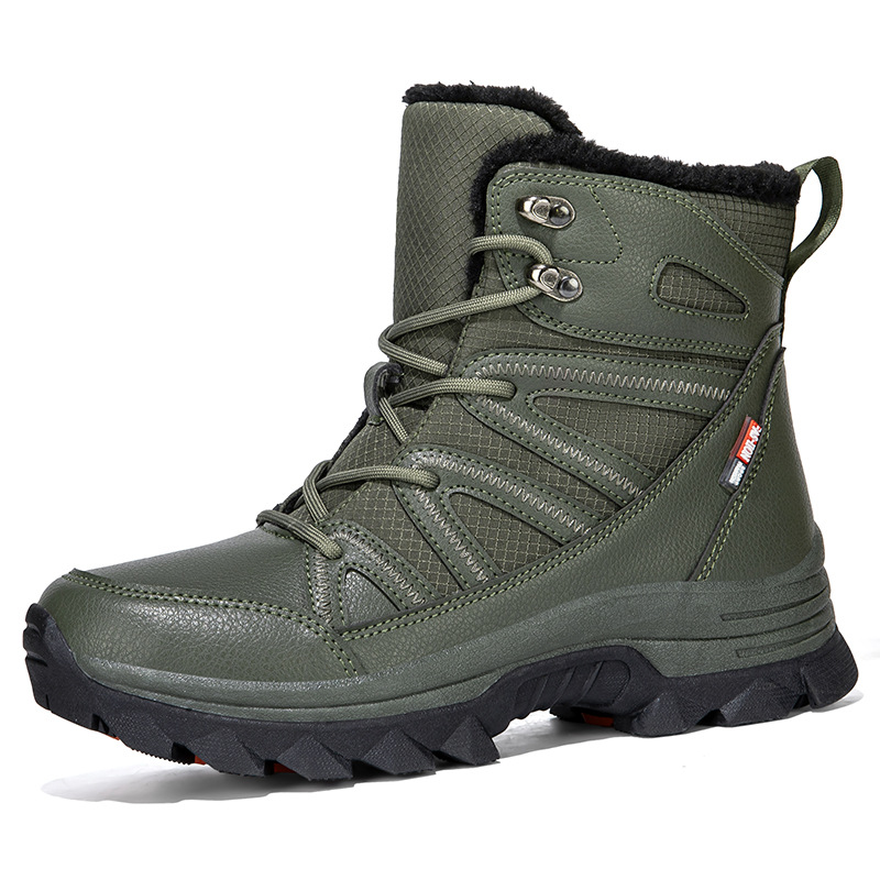 Botas de nieve al aire libre transfronterizas, zapatos de algodón impermeables y antideslizantes de invierno para mujeres con suela gruesa y terciopelo grueso para calentar el noreste de algodón bajo cero