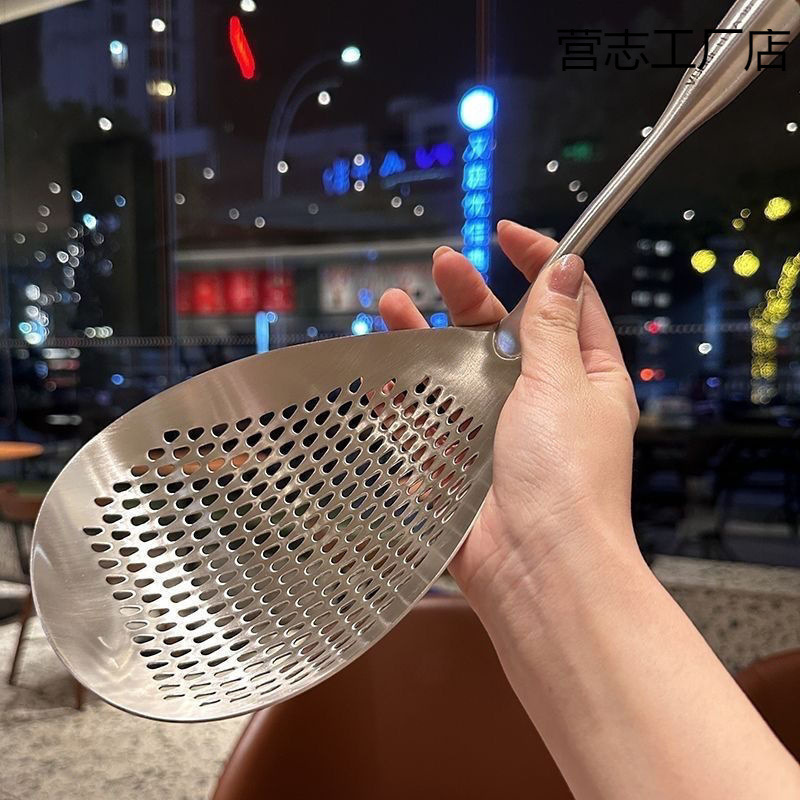 316 ステンレス鋼のヌードルスプーン、餃子スプーン、油ザル、家庭用キッチンの厚くて幅広のザル|undefined