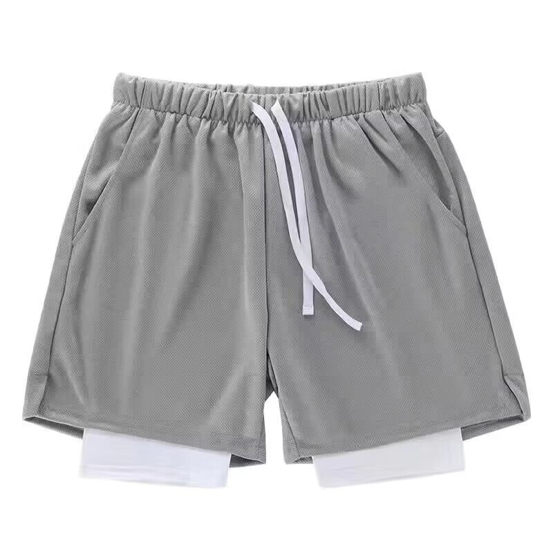 2026 Hot-Selling Men's Running Shorts Double-Layer Two-In-One Quick-Drying Breathable Fitness Training Shorts Men's Summer Style