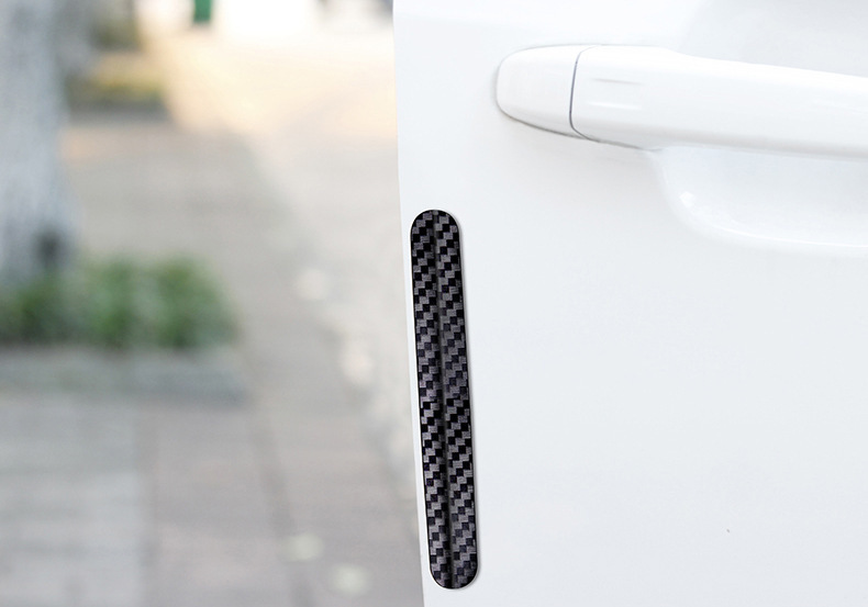 New Product 4-Pack Car Door Anti-Collision Strips Carbon Fiber Texture Door Opening Anti-Scratch Protection Car Rearview Mirror Anti-Collision Glue