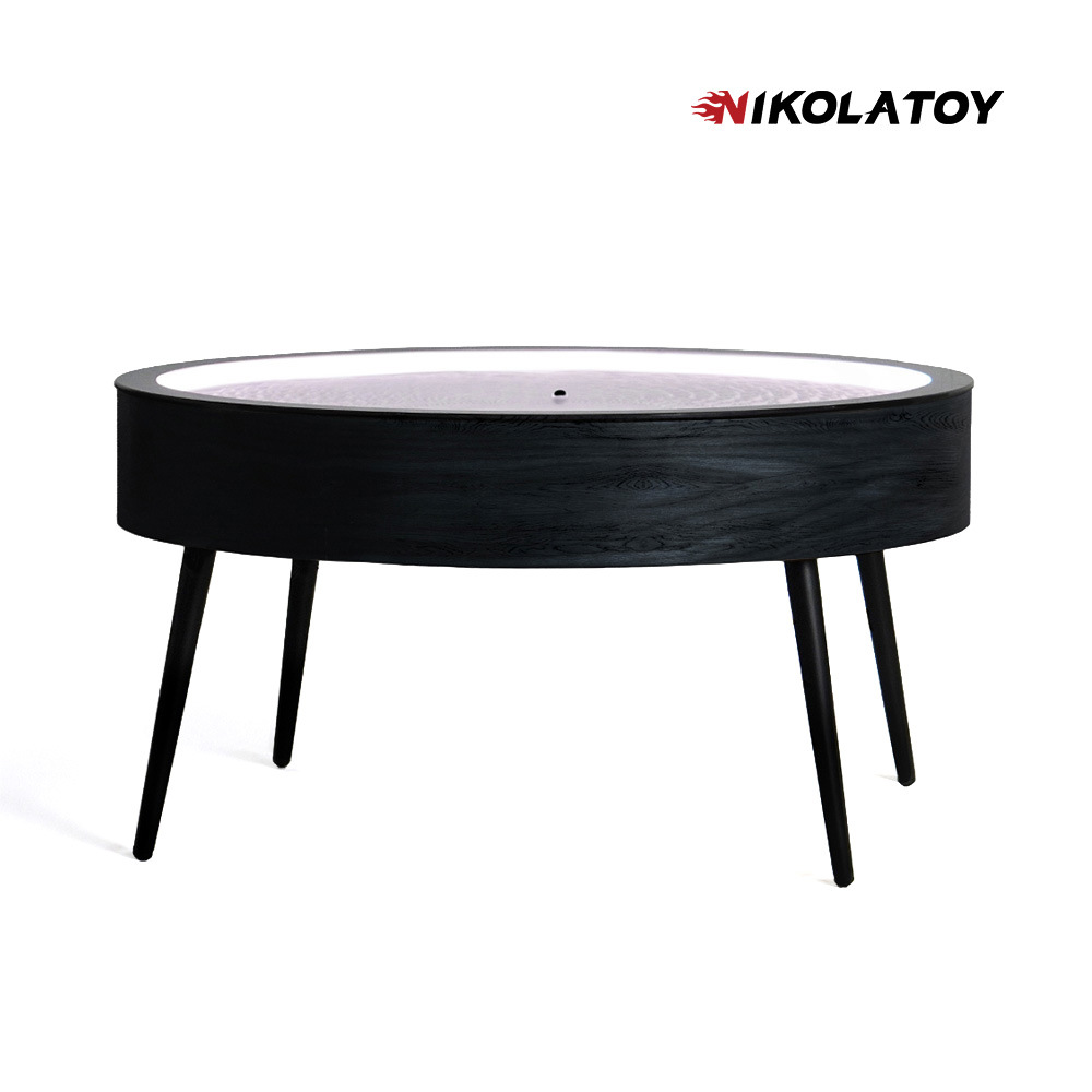 Mesa de té de pintura de arena de madera sólida composición automática diy pintura de arena robot decoración magnética dinámica decoración de mesa de arena