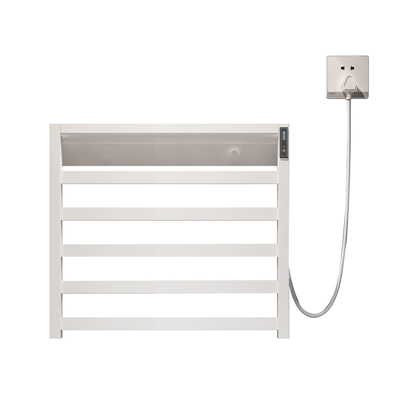 Toallero eléctrico calefactable de acero inoxidable para baño de casa y hotel, gris plomo, barra calefactora para toallas, secado, temporizador, inteligente.