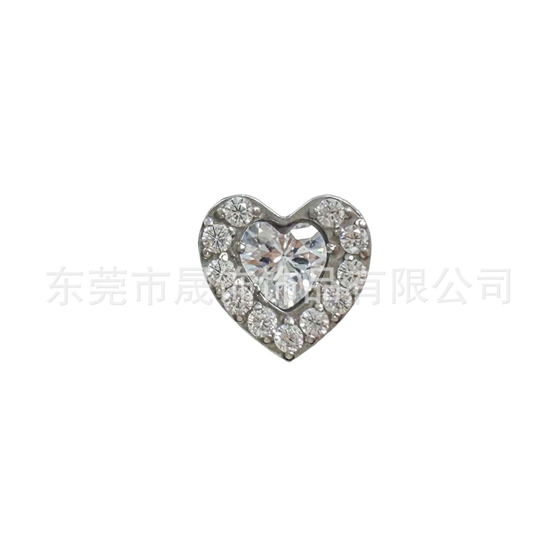 F136 Titanium Heart Studded Multicolor Cubic Zirconia Ear Stud Heart Labret Stud G23 Implant Grade Titanium 人体 Piercing Jewelry Helix Cartilage Stud
