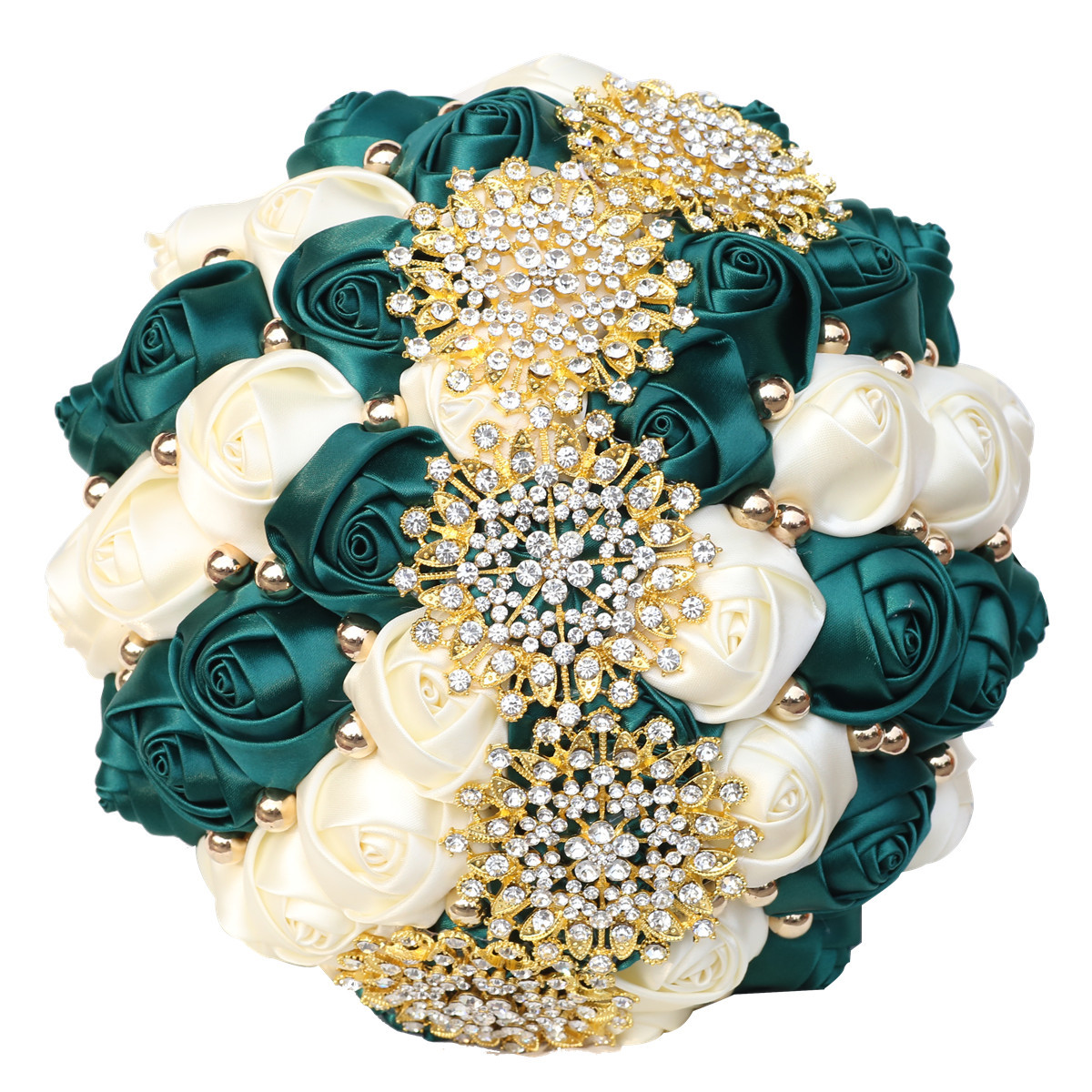 Spot gold rhinestone wedding bride creative hands -on blooming…