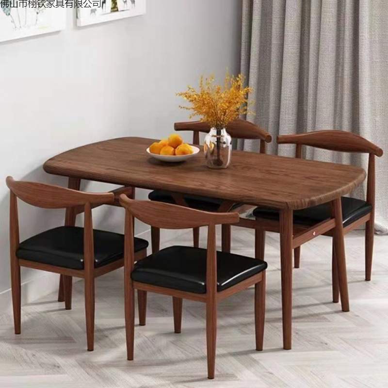 Dining Table and Chair Combination Small Apartment Household Modern Simple Dining Table and Chairs Dining Table Household Commercial Restaurant Table Wholesale