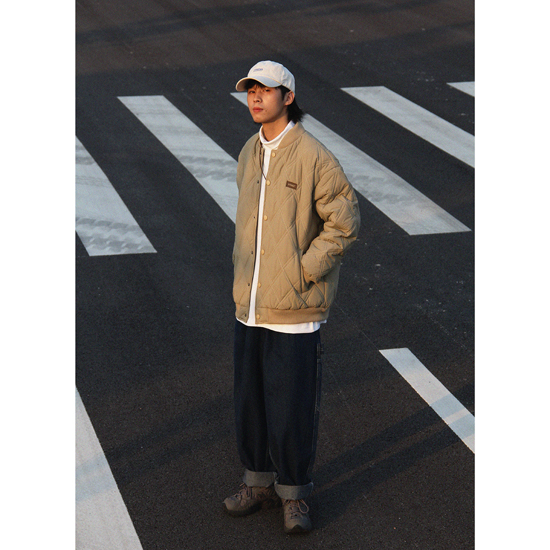 Invierno americano ins marca de moda suelta de diamantes a cuadros abrigo de algodón acolchado hombres chaqueta de béisbol retro japonés pareja engrosada de algodón