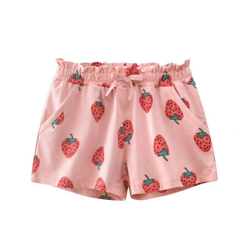 Korean children's clothing 2022 summer new wholesale fashion girls' fruit Capri pants children's shorts one substitute