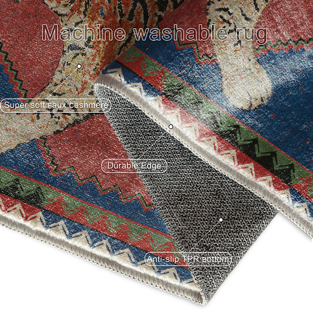 Vintage Nordic Boho Teppich Ethno Stil Waschbarer Wohnzimmer_voghion.com