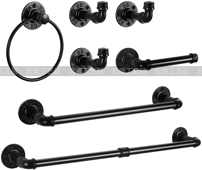 Wrought Iron Industrial Bathroom Rack Wall Hanging Towel Rack Light Luxury Bathroom Hook Towel Rack Set Wrought Iron Industrial Bathroom Rack Wall Hanging Towel Rack Light Luxury Bathroom Hook Towel Rack Set