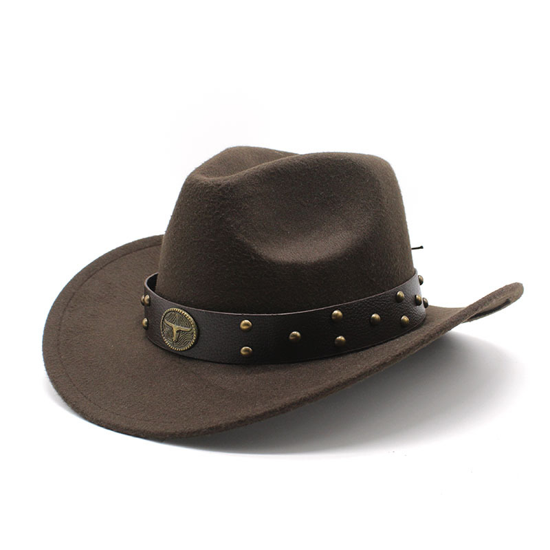 Western cowboyhatt i ullfilt för män och kvinnor för utomhus_voghion.com