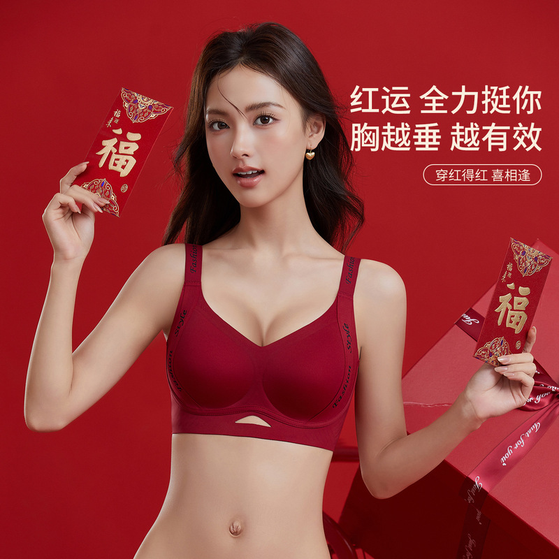 Year of the Horse Intimates Set for Women with Small Breasts Push-Up 2026 Year of the Horse New Ankora Red Bra Set for Bride and Wedding