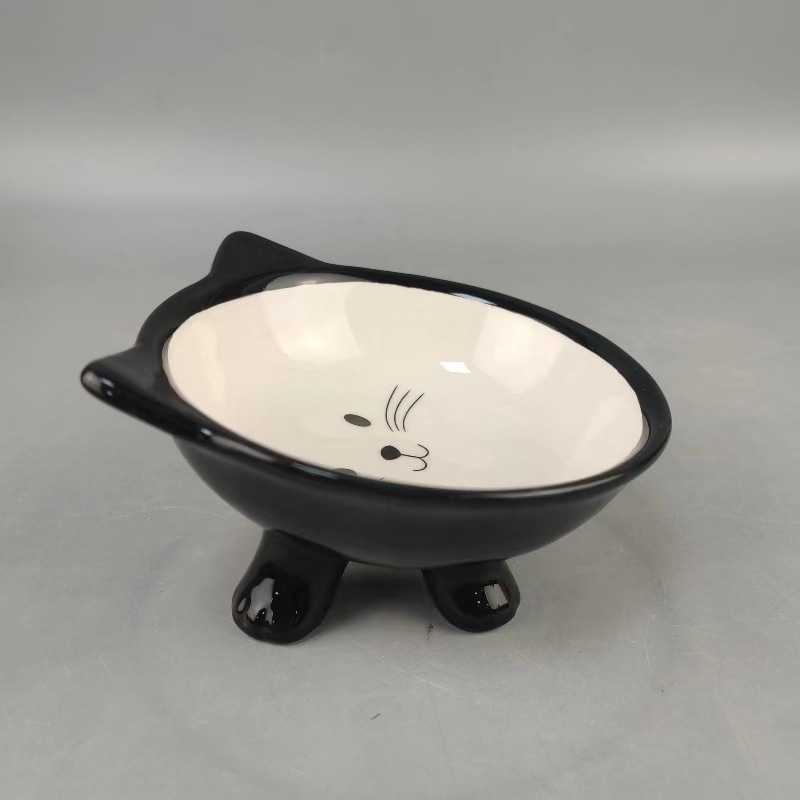 Tazón para gatos cuidadosamente seleccionado Tazón para mascotas de cerámica de dibujos animados lindo Tazón para perros Tazón individual para perros Tazón para beber Tazón para mascotas