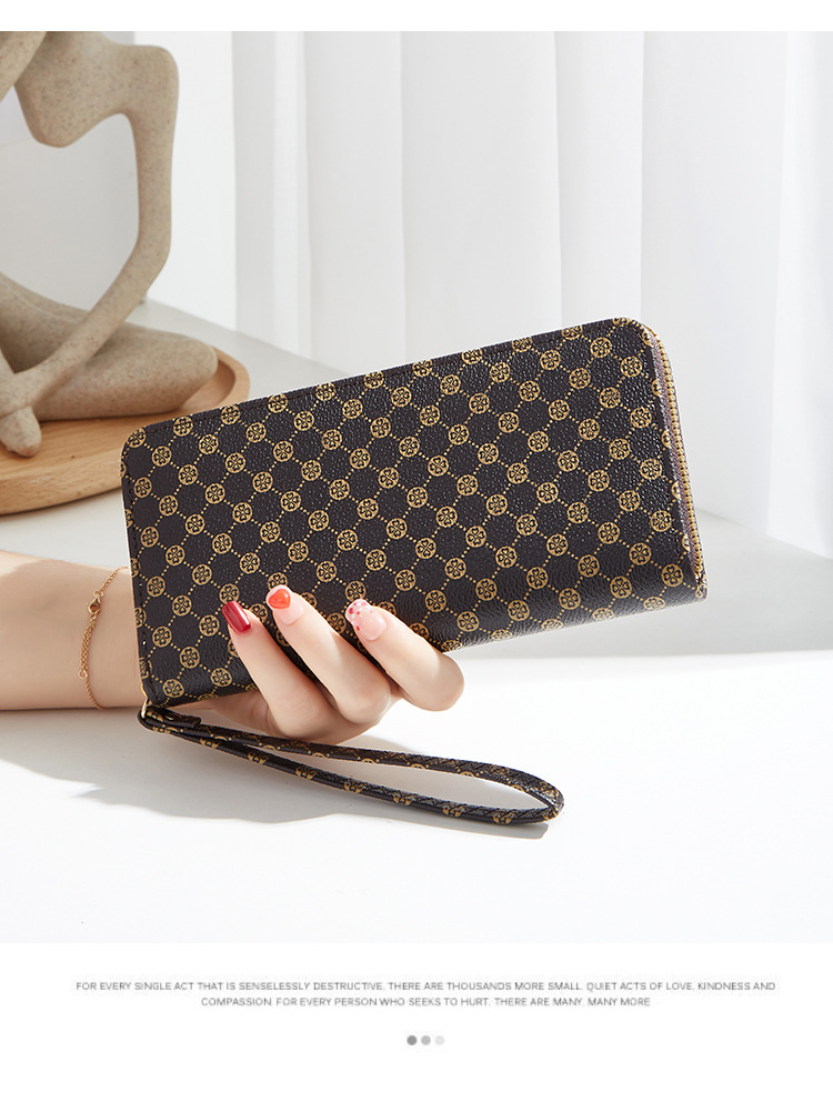 Neuer langer Reißverschluss für Damen, modische Vintage-Geldbörse mit mehreren Kartenfächern und Handytasche_voghion.com