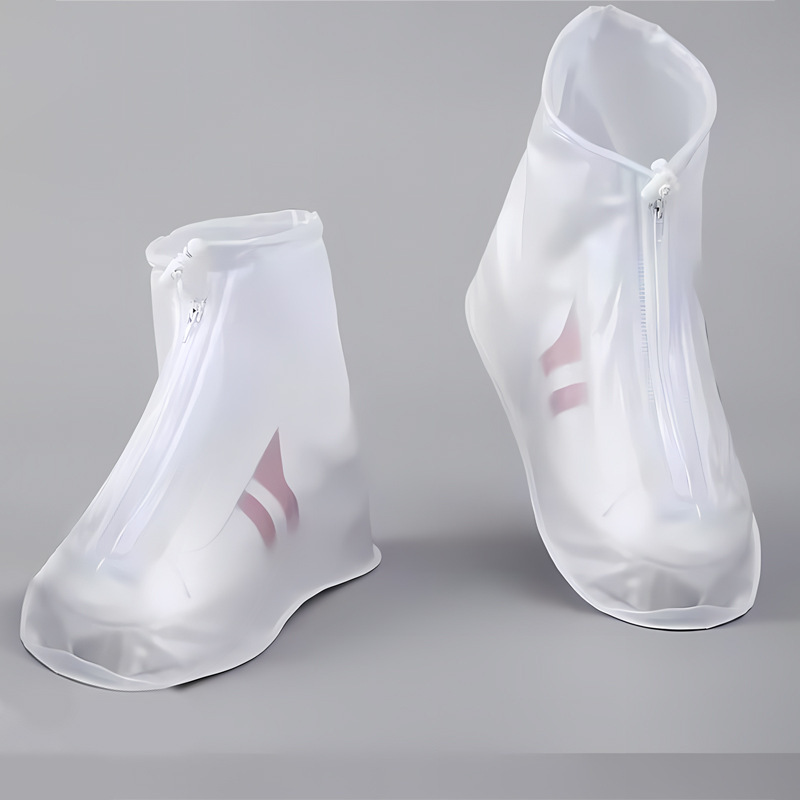 ミッドチューブ厚みのある防水靴カバー、滑り止めと耐摩耗性のレインシューズカバー、男性と女性の防雨靴カバー、ジッパー付きPVC靴カバー卸売|undefined