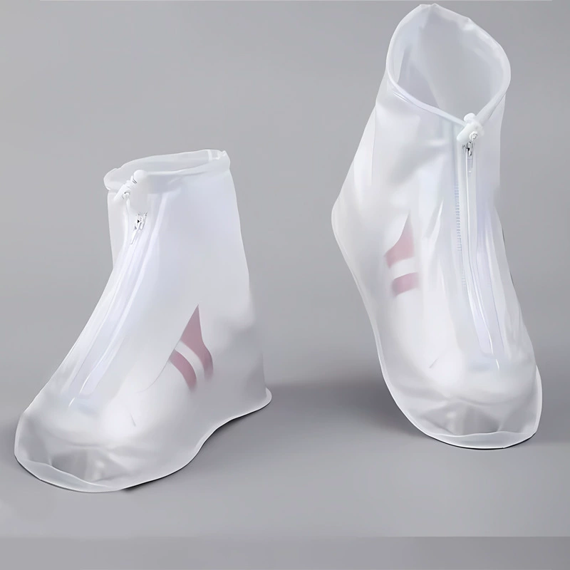 Non-slip wear-resistant shoe covers for men and women with zipper PVC, mid-length, wholesale