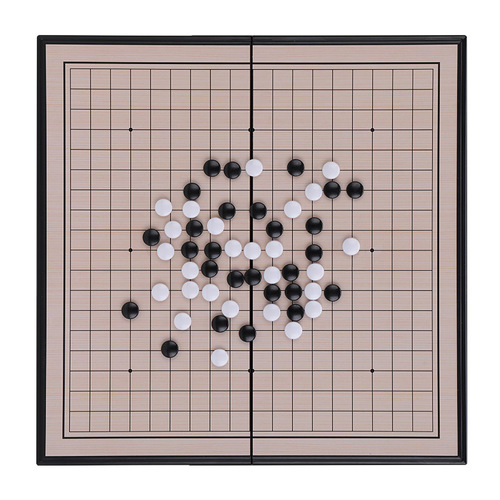 Go and Five-in-a-Row Magnetic Large 19x19 Board for Beginners, Children, Students - Foldable and Portable Set