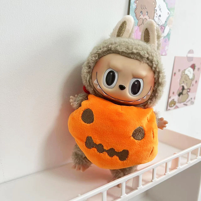 Solo ropa] bolsa de 17cm colgada Rabob Blind Box Macaron Labubu Little Vaca Set Muñeco de peluche