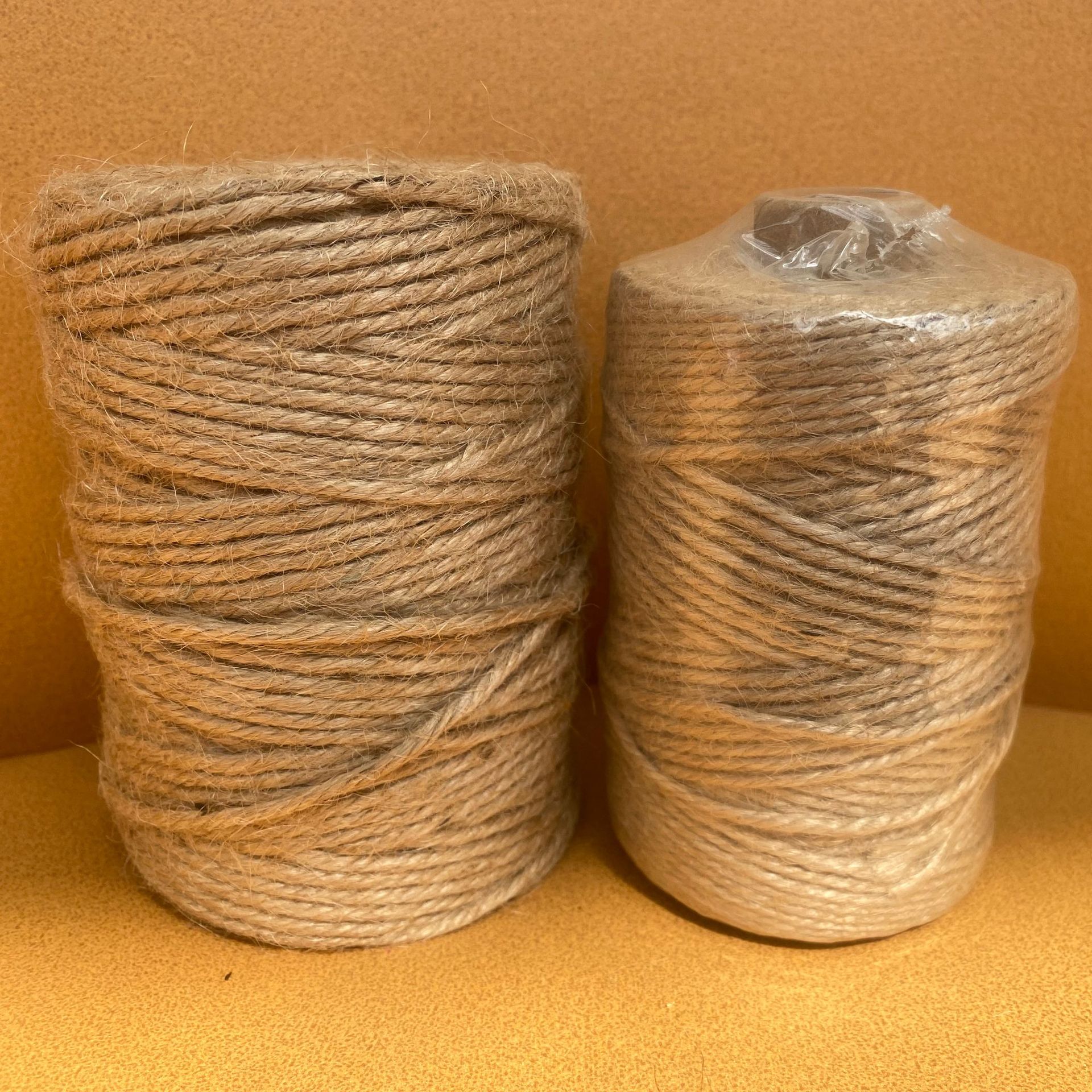 4 strands of jute twine, 3mm fine jute twine, 100 yards cylindrical packaging, jute twine DIY, yellow jute twine, Amazon bestseller