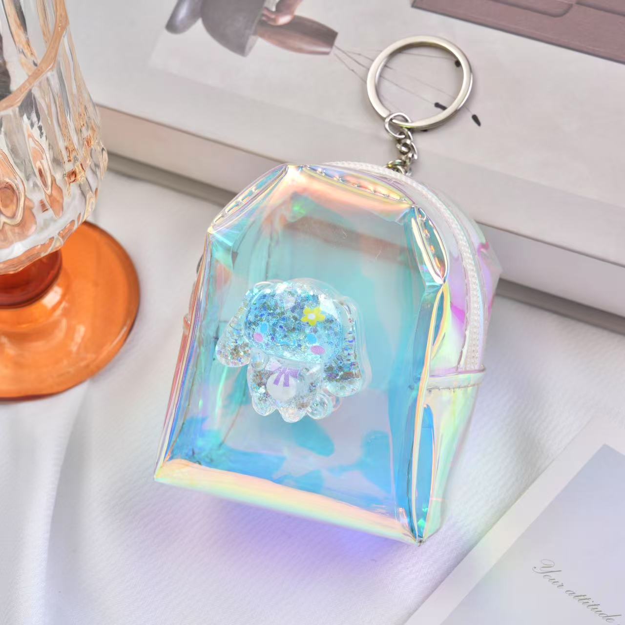 Monedero transparente estilo jelly, mini