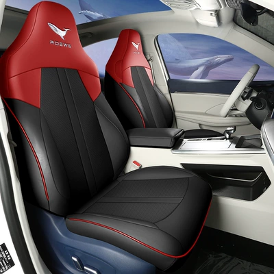 Special car can be ordered 2022 Roewe whale full leather car seat cushion four seasons all-inclusive five-seat SUV cross-border seat cover (Modelə uyğun (Original) oturacaq örtükləri) - black-red-standard-edition-remarks-model-year-rear-half-pack