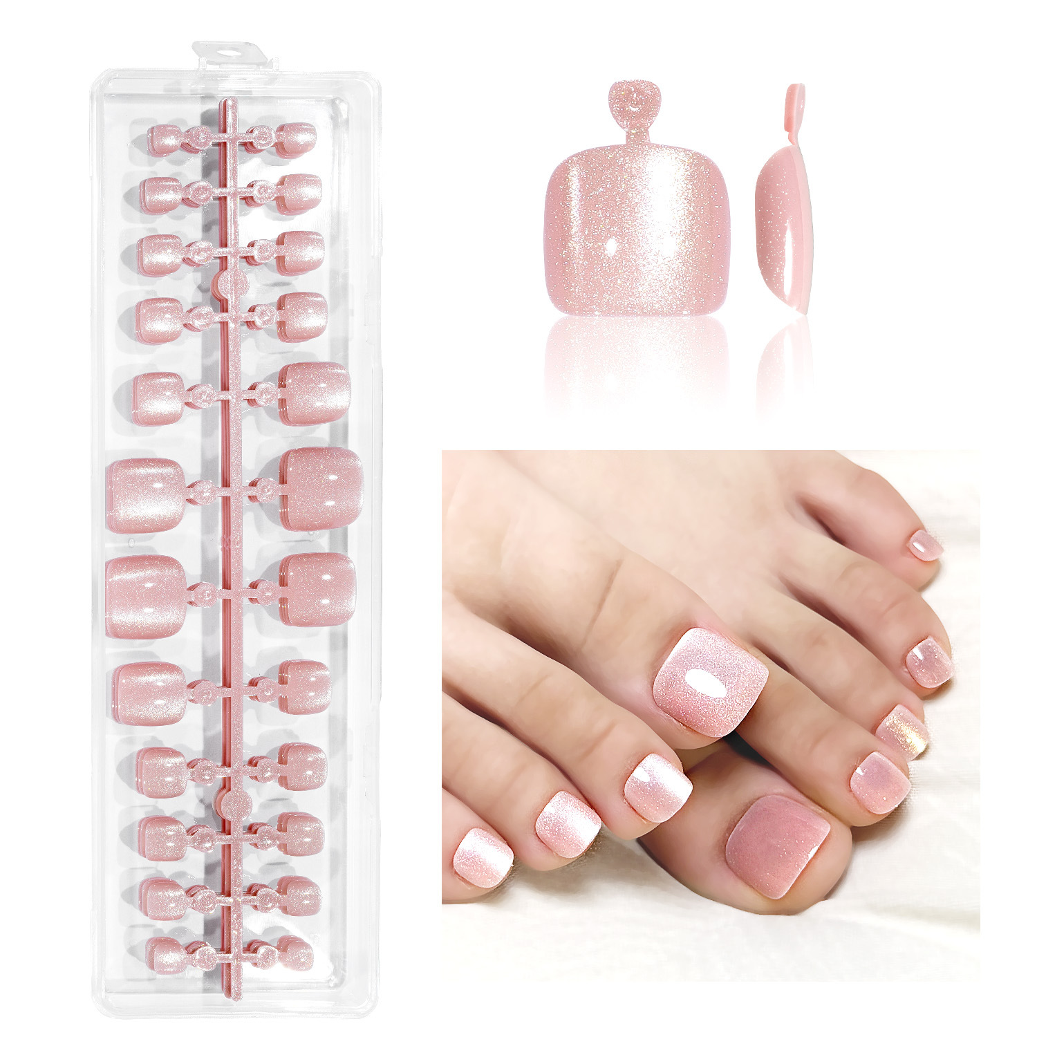 Red nail stickers for toes