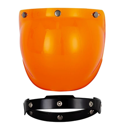 Bubble Mirror, Motorcycle Safety Supplies - amber-with-black-bracket
