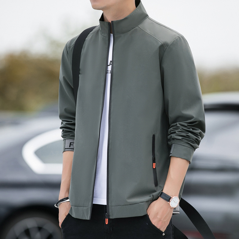 Primavera y otoño chaqueta de los hombres casual stand collar chaqueta suelta de deportes los hombres jóvenes y de mediana edad Fábrica de la chaqueta al por mayor