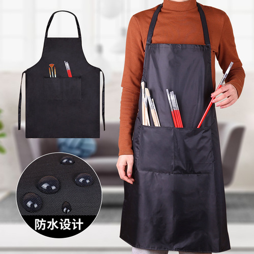 Black apron waterproof painting clothes painting overalls gouache watercolor acrylic paint art painting clothes bib wholesale