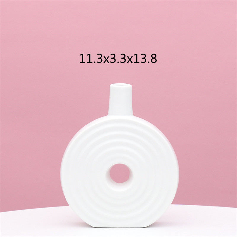 Nordic ins jarrón secado al aire creativo escritorio pequeña flor titular decoración sala de estar mesa de café Luz de lujo de cerámica decoración del hogar