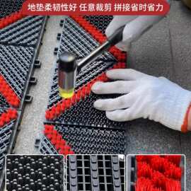 商用三合一地垫户外楼梯踏步台阶透水防滑垫塑料带刷户外除尘地毯