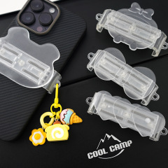 Transparent phone case back clip crossbody strap chain rope handmade DIY universal back clip cream glue accessory decoration