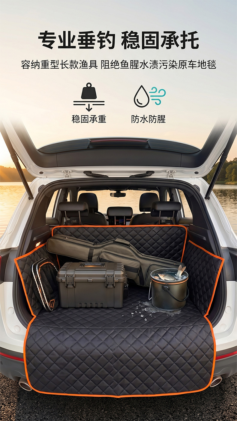 Car Trunk Mat, Pet Mat for Vehicles, Anti-Dirt and Anti-Scratch for Cats and Dogs, Enlarged Rear Seat Mat, Waterproof Pet Seat Mat