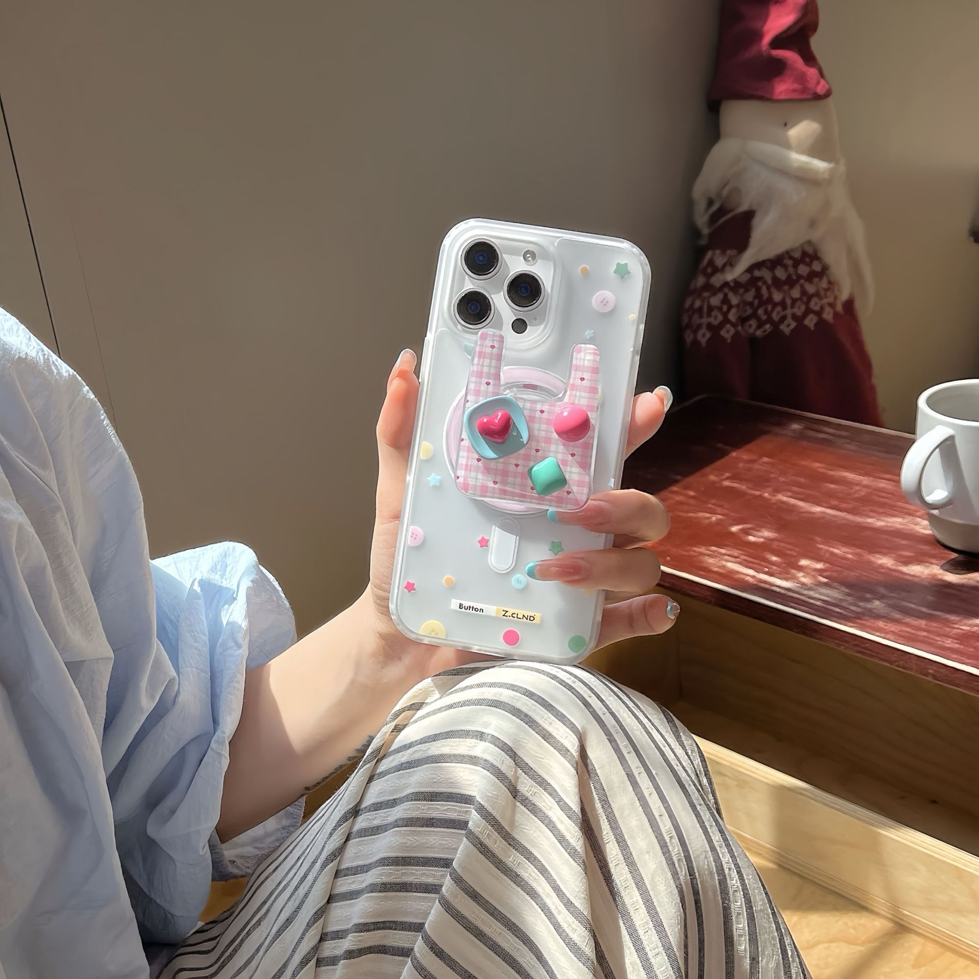 Botón estrella de dopamina de verano para iPhone16 Apple 15ProMax funda para teléfono móvil 14PM magnético 16PM