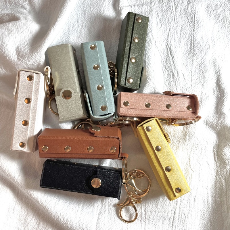 Cute lipstick keychain pendant decorations mini lipstick storage key case car key chain couple ornaments