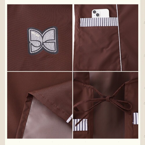 Longer and slimming solid color waist and waterproof new apron kitchen household waterproof, oil-proof and wear-resistant overwear adult