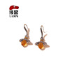 Retro crystal, zirconium, earrings, accessory, European style, wholesale