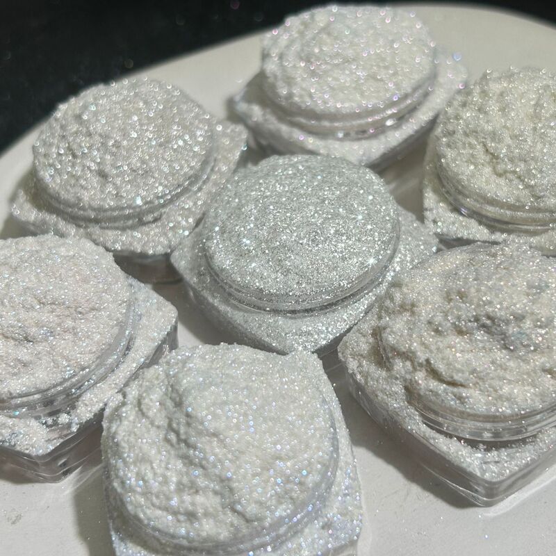 Ice-Clear Sparkling Crystal Powder, Polarized Iridescent Fine Powder, Solid Color Autumn and Winter Fine Handmade Nail Art Decoration Materials Ice-Clear Sparkling Crystal Powder, Polarized Iridescent Fine Powder, Solid Color Autumn and Winter Fine Handmade Nail Art Decoration Materials