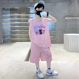 儿童装男童2026新款夏装背心套装中大童夏季男孩夏款无袖运动帅气