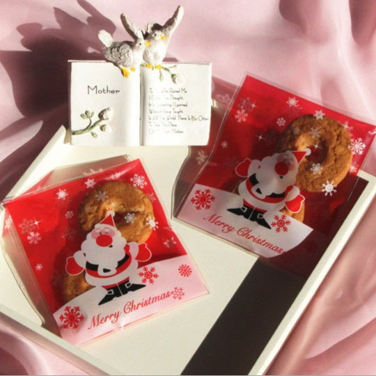 工厂直销烘培包装圣诞老人饼干袋礼品袋手工皂自粘袋糖果袋跨境